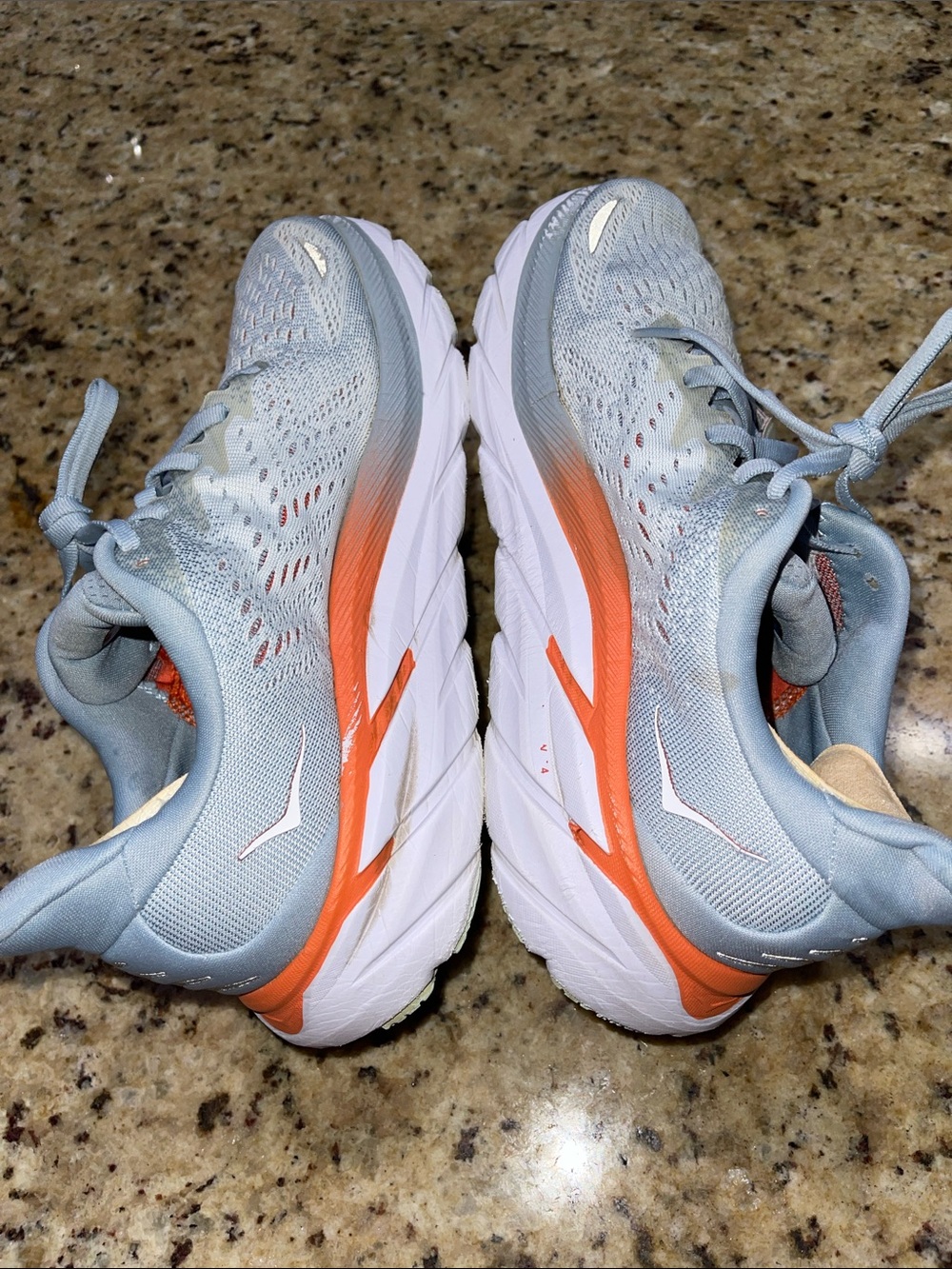 Hoka Clifton 8 Women's Running Shoes in Pale Blue and White - Picture 4 of 10